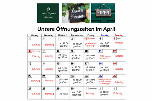 Öffnungszeiten Weinstube